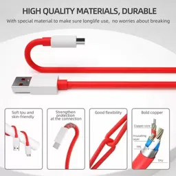 Uneek USB Type C Cable 13 A 1 m OEM 65W-10V/6.5A VOOC/WARP/SUPERVOOC/SUPERDART CHARGER CABLE image 4