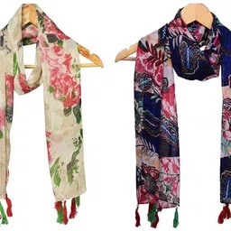 mss fashion Printed Chiffon Women Multicolor Stole, Scarf, Fancy Scarf-picture-23