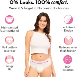 plush Comfort High Waist Disposable Period Panty, Rash Free M/L Size Sanitary Pad image 4