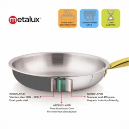 metalux Tryst Triply Fry Pan 24 cm diameter 2.2 L capacity image 4
