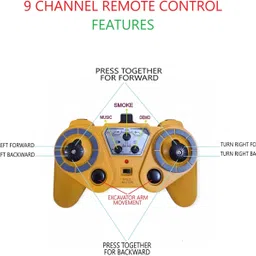halo nation 9 Channel RC Excavator Rechargeable Truck 360° Rotation, Moving Shovel, & Smoke image 2