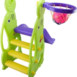 joyride Garden Slide in Dolphin Shape with One Basket Ball for Kids Age 1 To 7 Years image 2