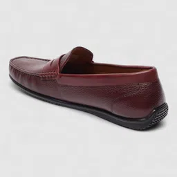 reebok Men Maroon Leather Loafers Loafers For Men image 4