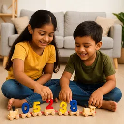 munishh Wooden Number Train Toy with 0–9 Blocks | Learning image 5