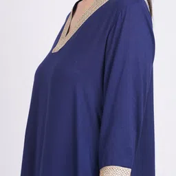 styvibe Women Solid, Embellished Pure Cotton Kaftan Kurta image 5