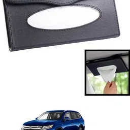 maties Universal Lightweight/Waterproof Leatherite Rectangle Black Tissue For Car-201 Vehicle Tissue Dispenser image 1