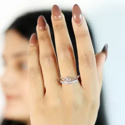 zarkan AB_S-RN10136 Sterling Silver Cubic Zirconia Ring image 2
