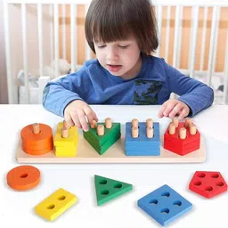 kobbet Plastic 20Pcs_5 Shape Sorting & Stacking Early Educational Blocks Stacking Toy image 5