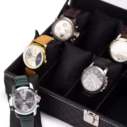 zenwood Watch Storage Box for 12 Watches – PU Leather, Soft Cushion, Gift for Men Watch Box image 5