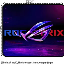 KAIZER ROG Themed HD Print Mouse Pad For Laptop/PC Non Slip Base Mousepad image 2