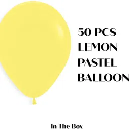 bzore Solid 50 Pcs Metallic Yellow Ballons for Birthday, Anniversary & Party Decoration Balloon image 3