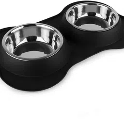 pawpourri Dog Bone Shaped Stainless Steel Pet Bowl Combo With Non-Slip Silicone Base Stainless Steel Pet Bowl-picture-17