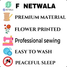 f netwala Double Bed (6×7 Feet) Flower Print Polyester Washable Adults Mosquito Net image 5