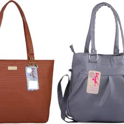 Women Tan, Grey Messenger Bag-image-4