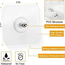 spivora Nail Free Wall Hook Screw Adhesive Non-Trace No Drilling Bathroom Hook 20 image 4