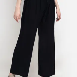tenure Women Relaxed Black Pure Cotton Trousers image 3