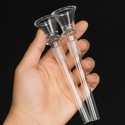 agnix Glass shooter Pipe 5 inch pack of 2 Borosilicate Glass Inside Fitting Hookah Mouth Tip image 1