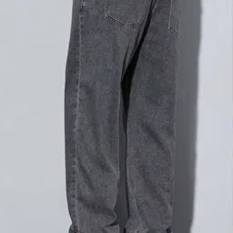 white leapard Men Loose Fit Mid Rise Grey Jeans image 4