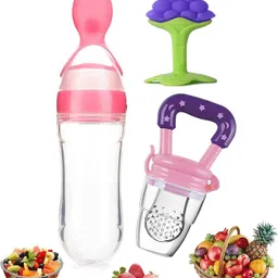nxgtya BPA Free Veggie Fruit Feed Nibbler Juicer, Baby Food Dispensing Spoon Bottle - Silicone-picture-14