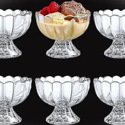 daesgesage Glass Dessert Bowl Glass Dessert Bowl Ice Cream Bowls Salad Serving Bowls Tableware Set image 1
