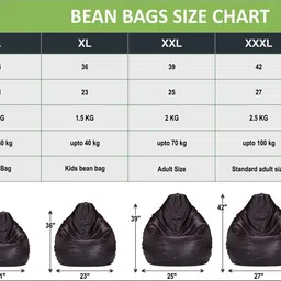 shira 24 4XL Tear Drop Bean Bag Cover (Without Beans) image 3