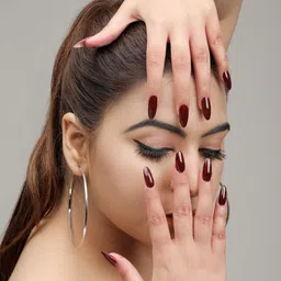 latixmat Maroon Nail Polish Transform Nail with Long Stay Shine Nail Paint Dark Maroon image 3