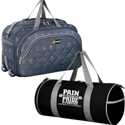 k.s enterprises 40 L Gym Duffel Bag - Combo Of 2 Pcs Duffel Bag And Gym Bag With Large Capacity Spots Bag - Grey image 1