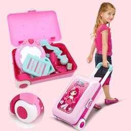 mubco 2 in 1 Makeup Set Beauty Dressing Table and Suitcase Accessories Toys for Girls image 4