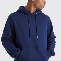 Men Full Sleeve Solid Hooded Sweatshirt-image-3