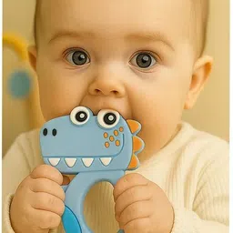 profecto BPA-Free Silicone Dino Baby Teether | Soft & Safe Teething Toy for Infants Teether image 2