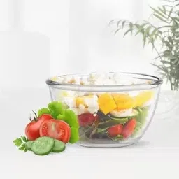 dulariya Glass Mixing Bowl Mixing Bowl 1500 Glass Serving Bowl (Clear, Pack of 1) image 2