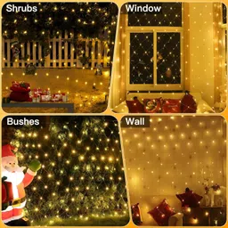 techpride 240 LEDs 3 m Yellow Flickering Net/Mesh Rice Lights image 3