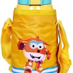 the little lookers Stainless Steel Insulated Sipper Bottle for Kids/Sipper Bottle with Straw(Yellow image 2