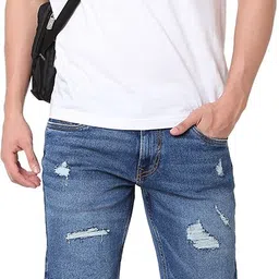 spykar Solid Men Blue Basic Shorts image 5