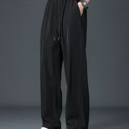 irondye Men Loose Fit Black Cotton Blend Trousers image 2