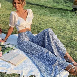 kotty Women Regular Fit Multicolor Polyester Trousers image 4