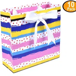 sapco Paper Bag, Premium Thick Card"Joul Stripes" - Small (20 x 20 x 7.5 CM) Printed Party Bag-picture-22