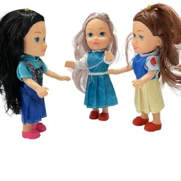 khyali Realistic Three Sister Dolls with Fancy Dress & Movable Body Parts for Kids|109-picture-12