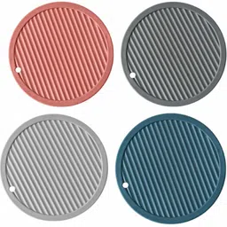 pepplo Pvc Cosater C-A Round-Multi-4,Pack of 4 Silicone Trivet-picture-29