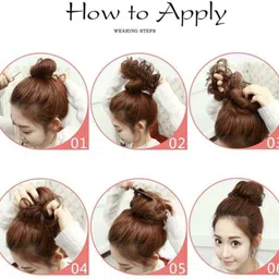 vvine Synthetic Bun, Natural Brown Juda ( Pack Of 2Bun) Hair Extension image 5