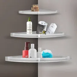 appgen Corner Set of 3 pcs (Size :- 9X12 Inches, 12X15 Inches, 15X18Inches) Plastic Wall Shelf-picture-17