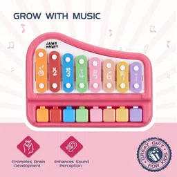 tinywonders 2 in 1 Piano Xylophone Musical Instrument with 8 Key Scales for Clear Tones image 3