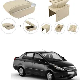 pecunia Universal Car Armrest Center Console Pad,PU Leather Car Armrest Seat Box Cover Protector Protects from Dirt,Damage,Pet Scratches,Old Damaged Consoles (Beige) A216 Car Armrest image 2