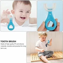thaldi enterprises U Shaped Toothbrush for Kids, Silicone head, 2-6 Years Mouth-Cleaning(Pack of 2) Ultra Soft Toothbrush image 4