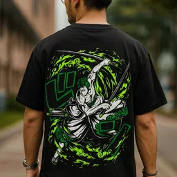 crazybee - cb Men Graphic Print Round Neck Cotton Blend Black T-Shirt image 3