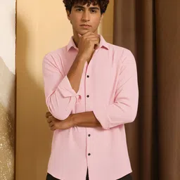 metronaut Men Regular Fit Solid Spread Collar Casual Shirt image 2