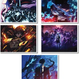 trigun Anime Solo Leveling Wall Poster | 22 x 32 cm | Set of 5 Posters | Room Wall Posters | 300 GSM Matte Paper | No self Adhesive | Paper Print-picture-25