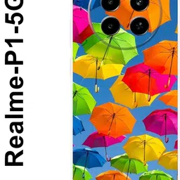 mobifly Back Cover for Realme P1 5G, Rainbow, Umbrealls, ColourFul, Design, 281 image 3