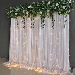 fun and flex Leaf Vines With White Net cloth and Led Light for Birthday, Wedding Decoration-picture-21