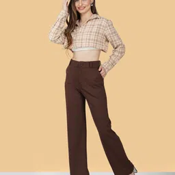 kronmenien Women Regular Fit Multicolor Lycra Blend Trousers image 3